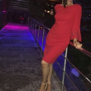 Calvin Klein midi red dress